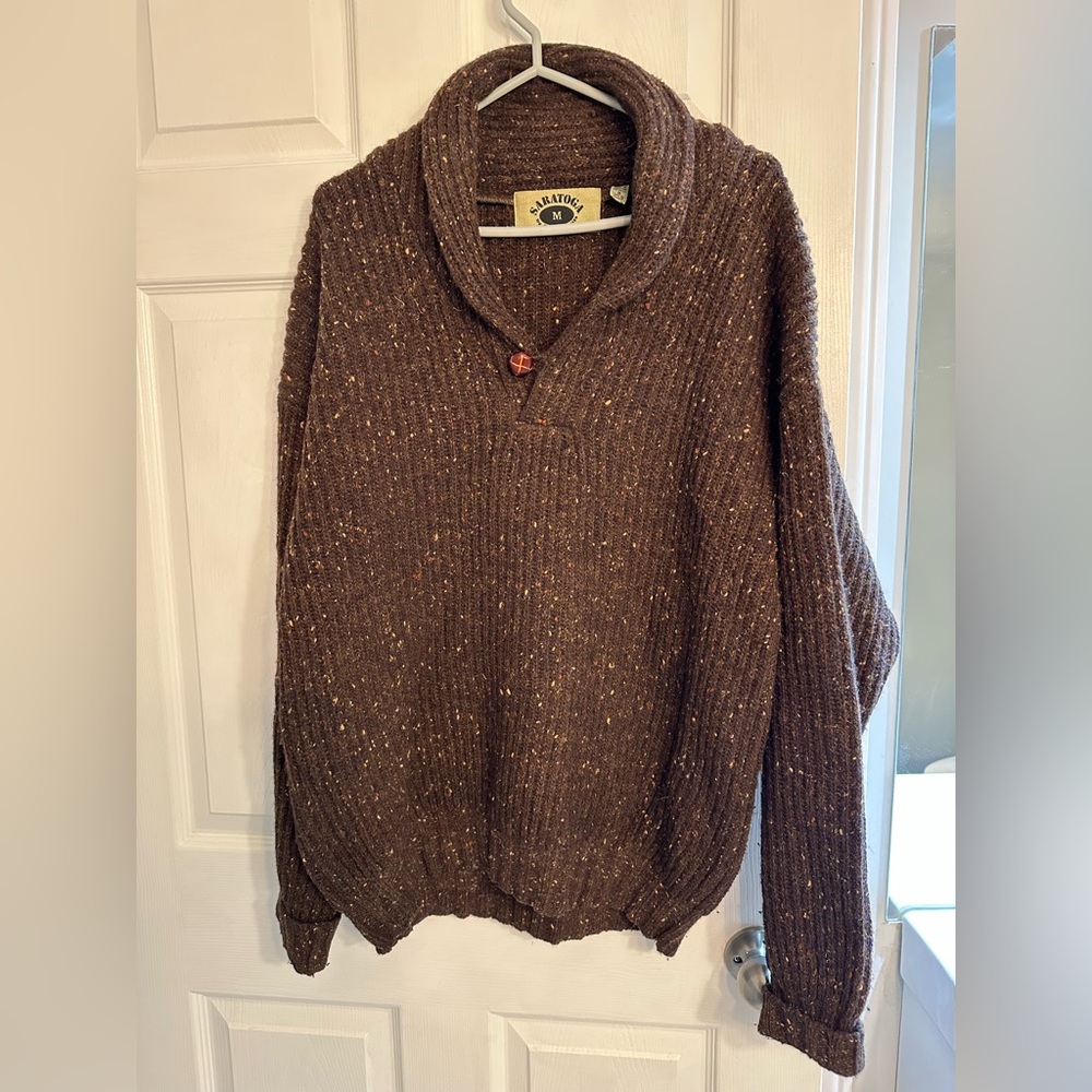 Vintage Saratoga Shawl Collar Sweater by Robert Peritz – Medium